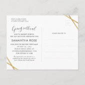 Carte Postale Faire-part Bat mitzvah Changement de plans Or moderne Noir (Dos)