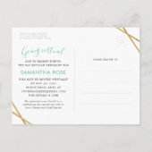 Carte Postale Faire-part Bat mitzvah Changement de plans Turquoise or moder (Dos)