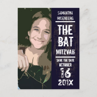 Carte Postale Faire-part Bat mitzvah Rock Band Enregistrer la date