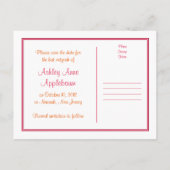 Carte Postale Faire-part Bat mitzvah rose Gerber Daisy Enregistrer la date (Dos)