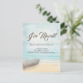 Carte Postale Faire-part Bateau de plage Phare Déménagement (Debout devant)