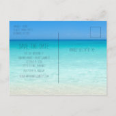Carte Postale Faire-part Beach Ocean Seashell Mariage Sauvez les dates (Dos)