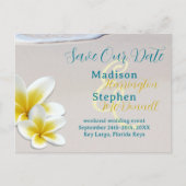 Carte Postale Faire-part Beach Sand Mariage tropical Enregistrer la date Ca (Devant)