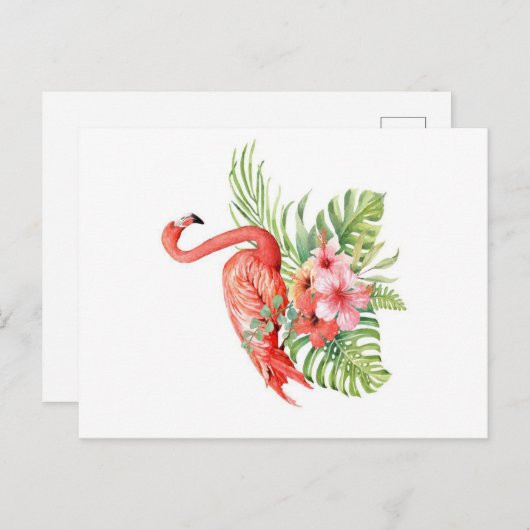 Carte Postale Faire-part Beau flamant tropical| Cadeau incroyable (Devant / Derrière)