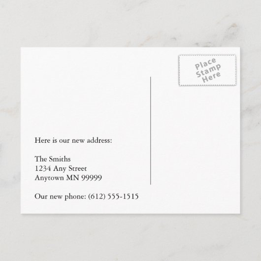 Carte Postale Faire-part Beau Jardin - Drôle de Changement d'Adresse (Dos)