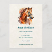 Carte Postale Faire-part Beau Sorrel Horse Portrait Mariage (Devant)