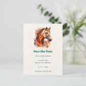 Carte Postale Faire-part Beau Sorrel Horse Portrait Mariage (Debout devant)
