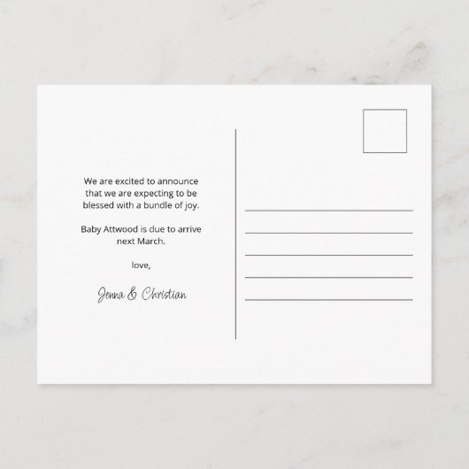 Carte Postale Faire-part Bébé d'automne en route Fleurs d'automne Grossesse (Dos)