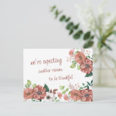 Carte Postale Faire-part Bébé d'automne en route Fleurs d'automne Grossesse (Debout devant)