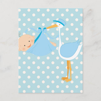 Carte Postale Faire-part Bébé Magnifique C'est Un Garçon Cigogne