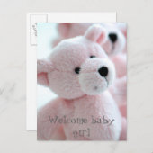 Carte Postale Faire-part Bébé ours (Devant / Derrière)