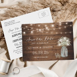 Carte Postale Faire-part Bébé's Breath Rustic String Lights Enregistrer la<br><div class="desc">==(La version du budget, s'il vous plaît aller à : https://www.zazzle.com/239880309957408202)== Cette "Baby's Breath Rustic String Lights Save the Date Postcard" est une excellente façon d'annoncer votre date de mariage à la famille et les amis! Vous pouvez facilement customiser que c'est le vôtre ! (1) Pour plus de personnalisation, cliquez...</div>