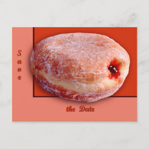 Carte Postale Faire-part Beignet rempli par gelée