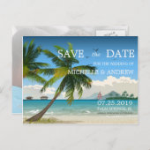 Carte Postale Faire-part Belle Journée/Plage d'Île Tropicale Enregistrer la (Devant / Derrière)