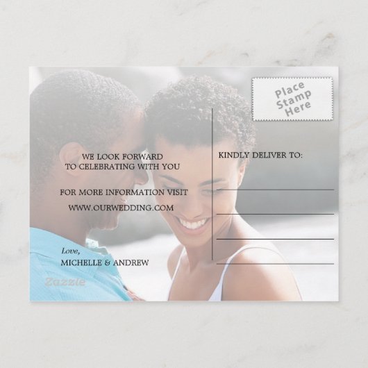 Carte Postale Faire-part Belle Journée/Plage d'Île Tropicale Enregistrer la (Dos)