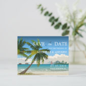 Carte Postale Faire-part Belle Journée/Plage d'Île Tropicale Enregistrer la (Debout devant)