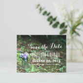 Carte Postale Faire-part Belle Mason Jar Fleurs violettes Sauvez la date (Debout devant)