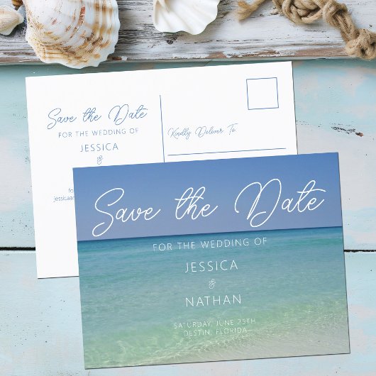 Carte Postale Faire-part Belle plage Horizon Photographie Enregistrer la da