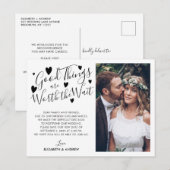 Carte Postale Faire-part Belles Choses qui valent la peine d'attendre Chang (Devant / Derrière)