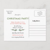 Carte Postale Faire-part Berry Joyeux Dîner de Noël | Fête (Dos)