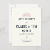 Carte Postale Faire-part Bicyclette Construite Pour Deux Enregistrer la Dat (Devant / Derrière)