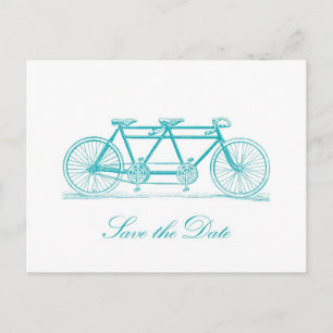 Carte Postale Faire-part Bicyclette construite pour deux enregistrer la dat