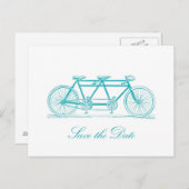 Carte Postale Faire-part Bicyclette construite pour deux enregistrer la dat (Devant / Derrière)