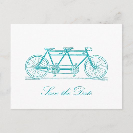 Carte Postale Faire-part Bicyclette construite pour deux enregistrer la dat (Devant)