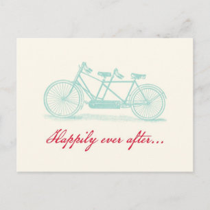 Carte Postale Faire-part Bicyclette construite pour deux enregistrer la dat