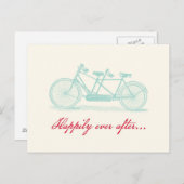 Carte Postale Faire-part Bicyclette construite pour deux enregistrer la dat (Devant / Derrière)
