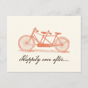 Carte Postale Faire-part Bicyclette construite pour deux enregistrer la dat