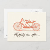 Carte Postale Faire-part Bicyclette construite pour deux enregistrer la dat (Devant / Derrière)