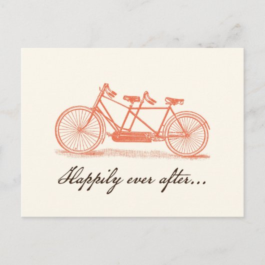 Carte Postale Faire-part Bicyclette construite pour deux enregistrer la dat (Devant)