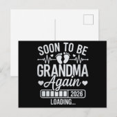 Carte Postale Faire-part Bientôt de nouveau grand-mère 2026 Chargement Gros (Devant / Derrière)