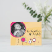 Carte Postale Faire-part Bienvenue Bébé (Debout devant)