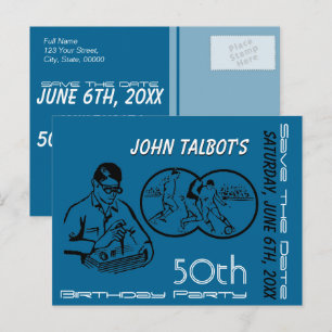 Carte Postale Faire-part Binoculaire Soccer 50e Anniversaire Enregistrer La