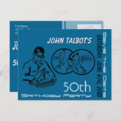 Carte Postale Faire-part Binocular Soccer 50e anniversaire Sauvegarder la d (Devant / Derrière)