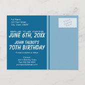 Carte Postale Faire-part Binocular Soccer 70th Birthday Enregistrer la date (Dos)