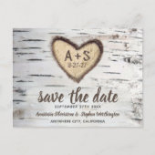 Carte Postale Faire-part Birch Tree Rustic Mariage campagnard Enregistrer l (Devant)