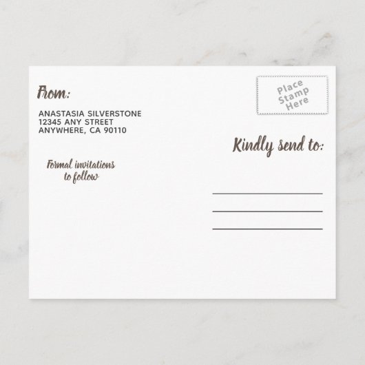 Carte Postale Faire-part Birch Tree Rustic Mariage campagnard Enregistrer l (Dos)