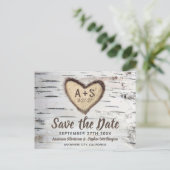 Carte Postale Faire-part Birch Tree Rustic Mariage campagnard Enregistrer l (Debout devant)