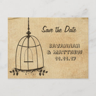 Carte Postale Faire-part Birdcage Enregistrer la date