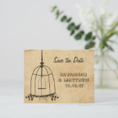 Carte Postale Faire-part Birdcage Enregistrer la date (Debout devant)