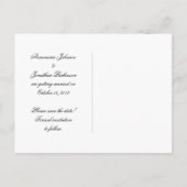 Carte Postale Faire-part Black and Silver Red Ruby Jewel Enregistrer la dat (Dos)