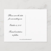 Carte Postale Faire-part Black and Silver Swirls Enregistrer la date (Dos)