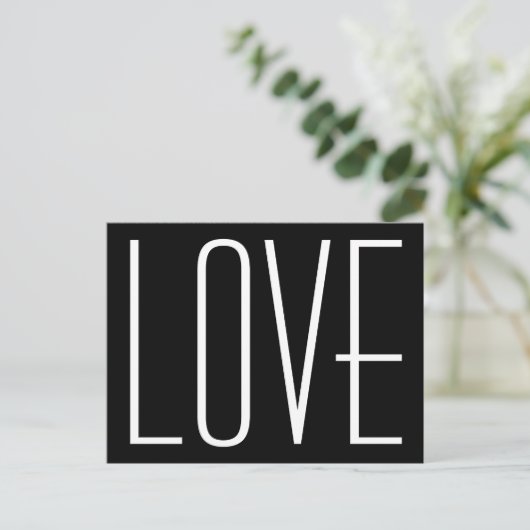 Carte Postale Faire-part Black and White Love Enregistrer la date (Debout devant)