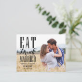 Carte Postale Faire-part Black Eat Drink and Be Married Photo Enregistrer l (Debout devant)