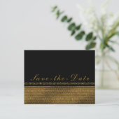 Carte Postale Faire-part Black & Gold Chic Sparkling Glam Enregistrer la da (Debout devant)