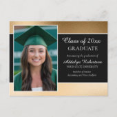 Carte Postale Faire-part Black Gold College University (Devant)