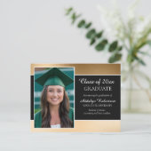 Carte Postale Faire-part Black Gold College University (Debout devant)